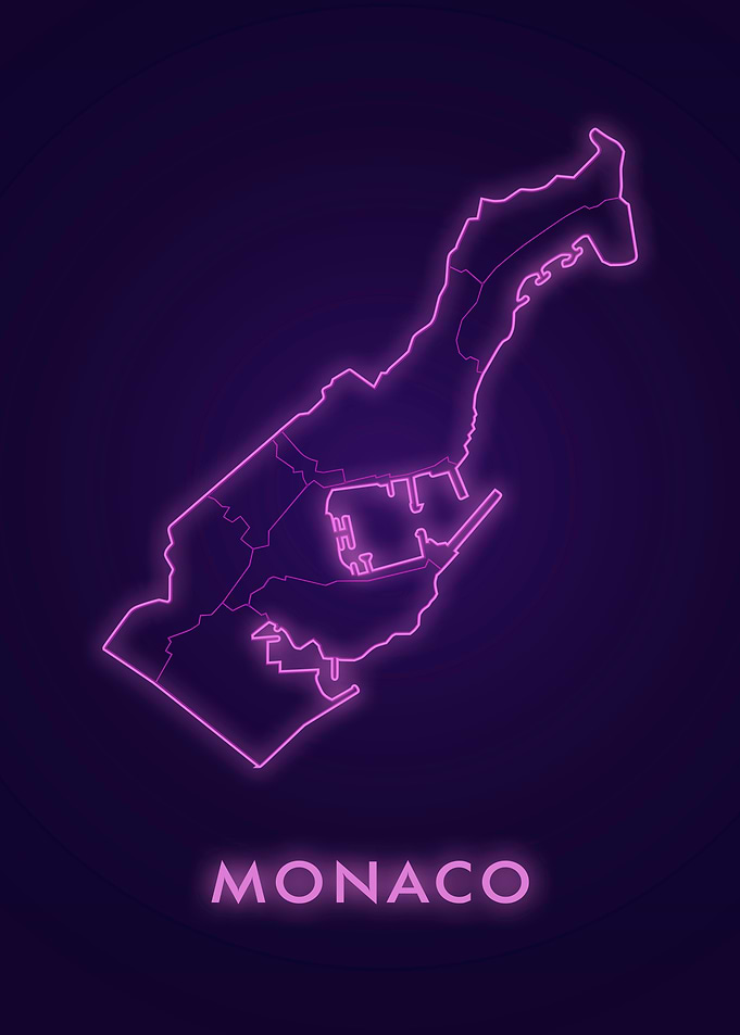 Monaco Neon Map