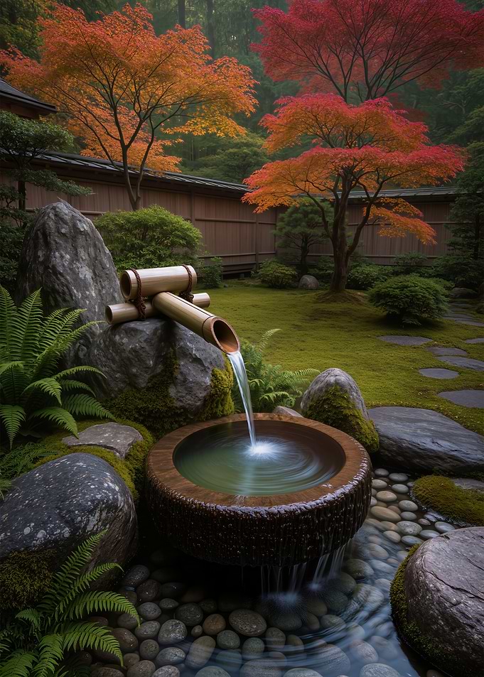 Japanese Garden with Water Feature