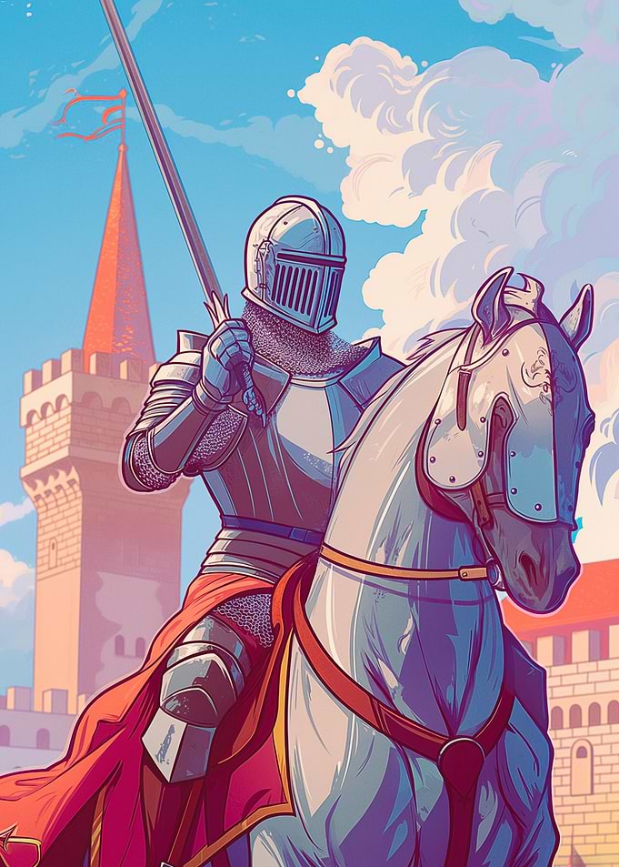 Knight on Horseback Digital Art