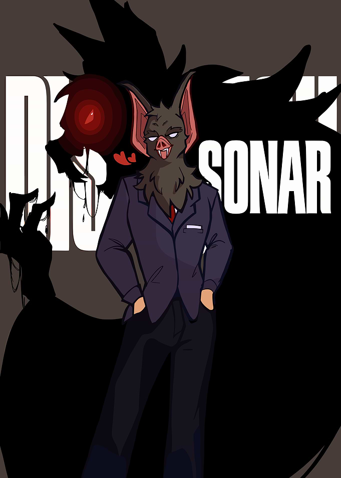 Dr. Sonar Bat Character Illustration