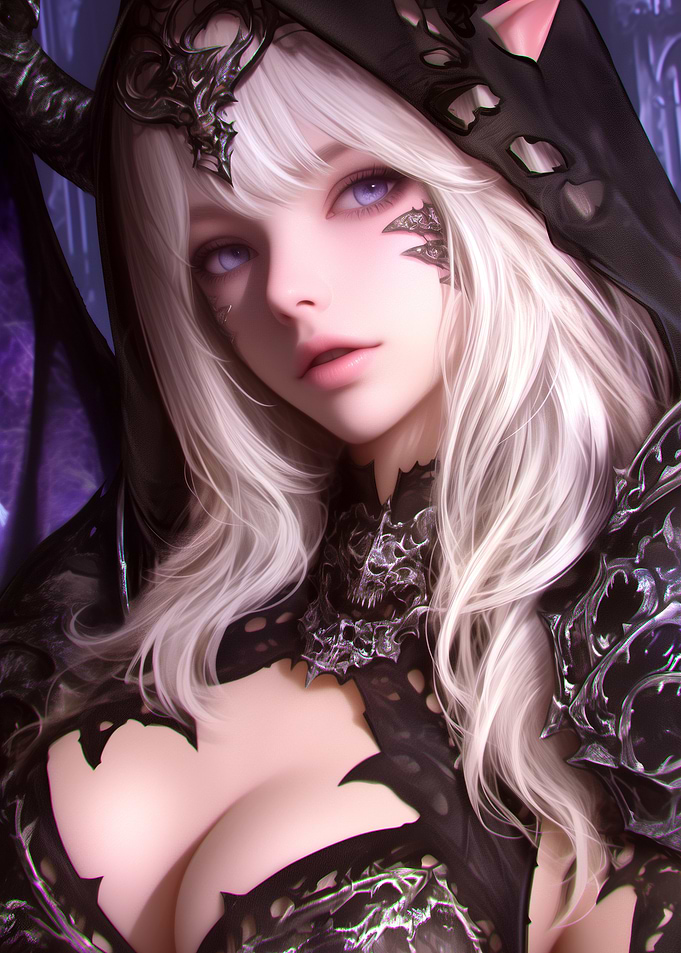 Fantasy Woman with Horns and Armor