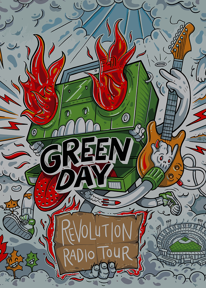 Green Day Revolution Radio Tour Artwork