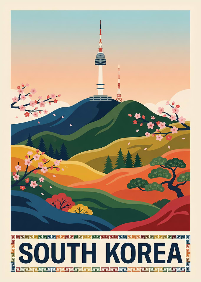 South Korea Travel Poster