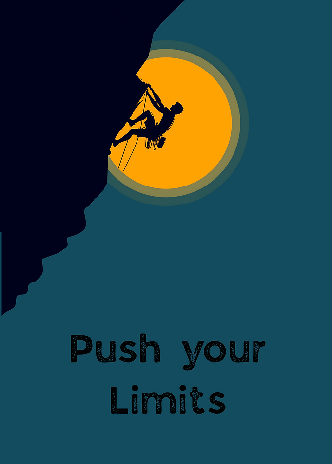 Rock Climbing Silhouette with Motivational Text