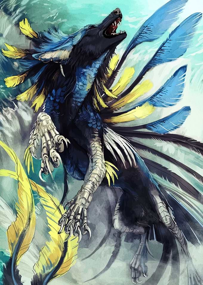 Feathered Wolf Hybrid Digital Art