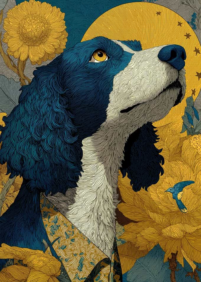 Springer Spaniel Floral