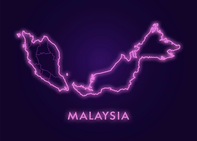 Malaysia Neon Map