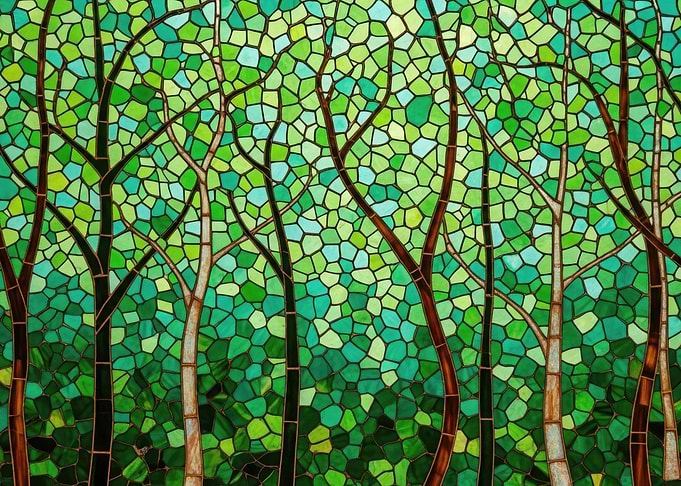 Green Forest Stained Glass