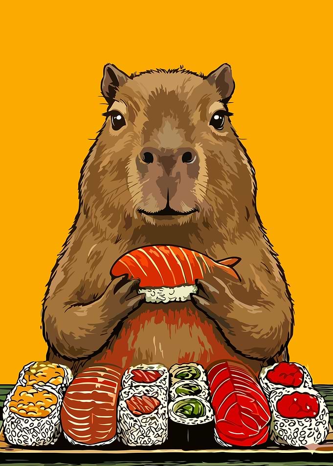 Capybara with Sushi