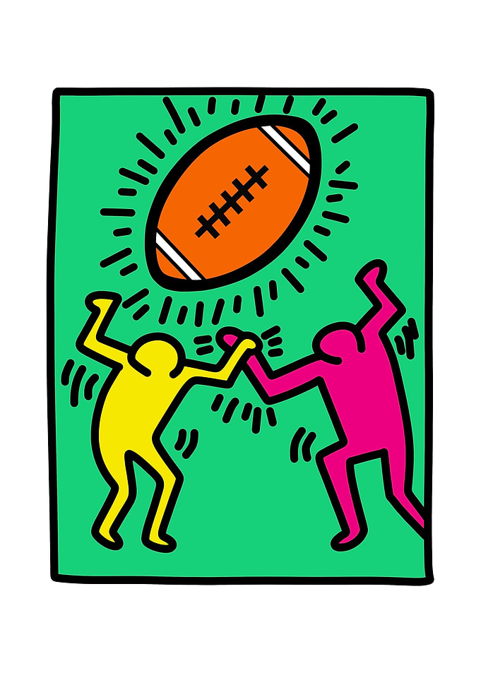 Pop Art Football Celebration