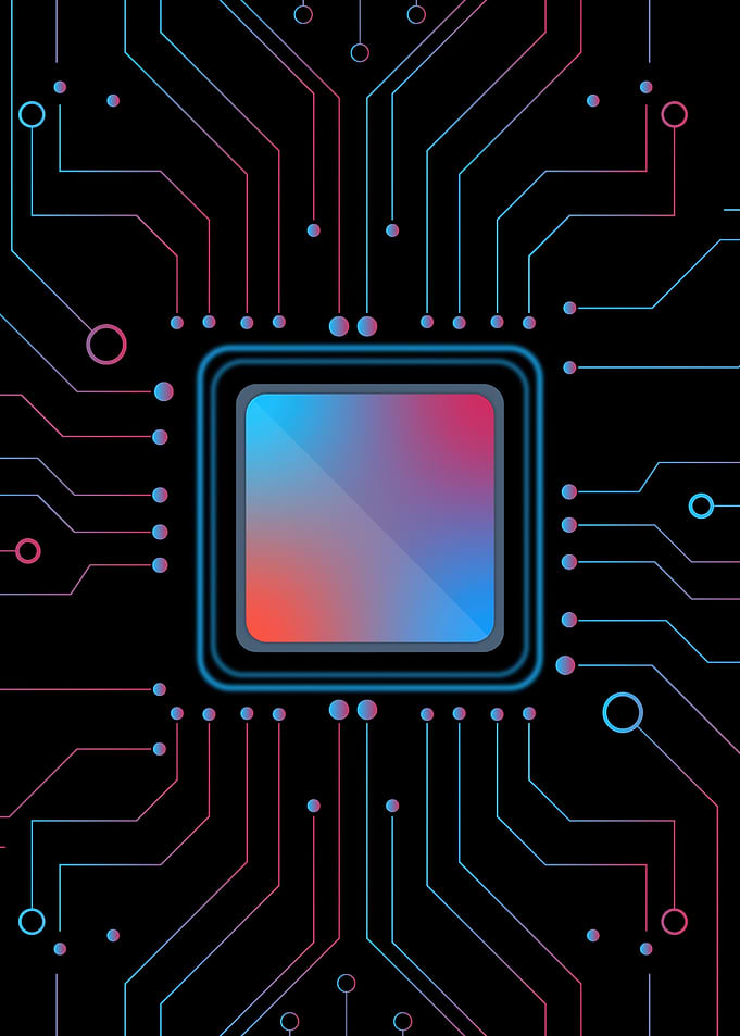 Circuit Board with Gradient Square