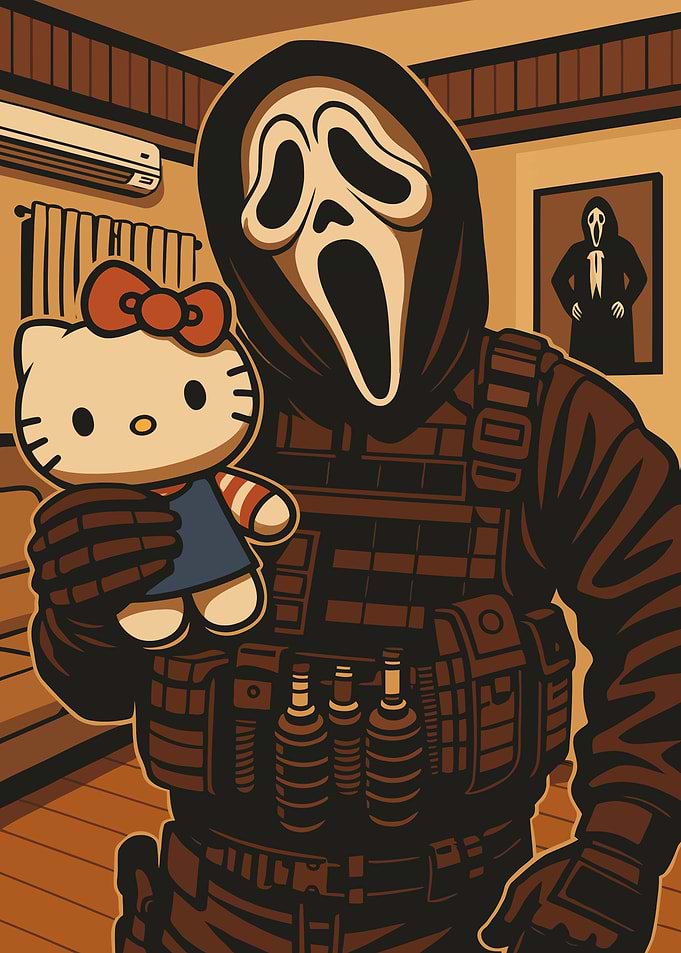Ghostface with Hello Kitty