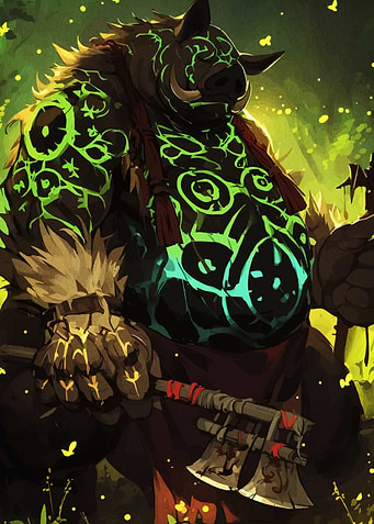 Boar Warrior Glowing Markings