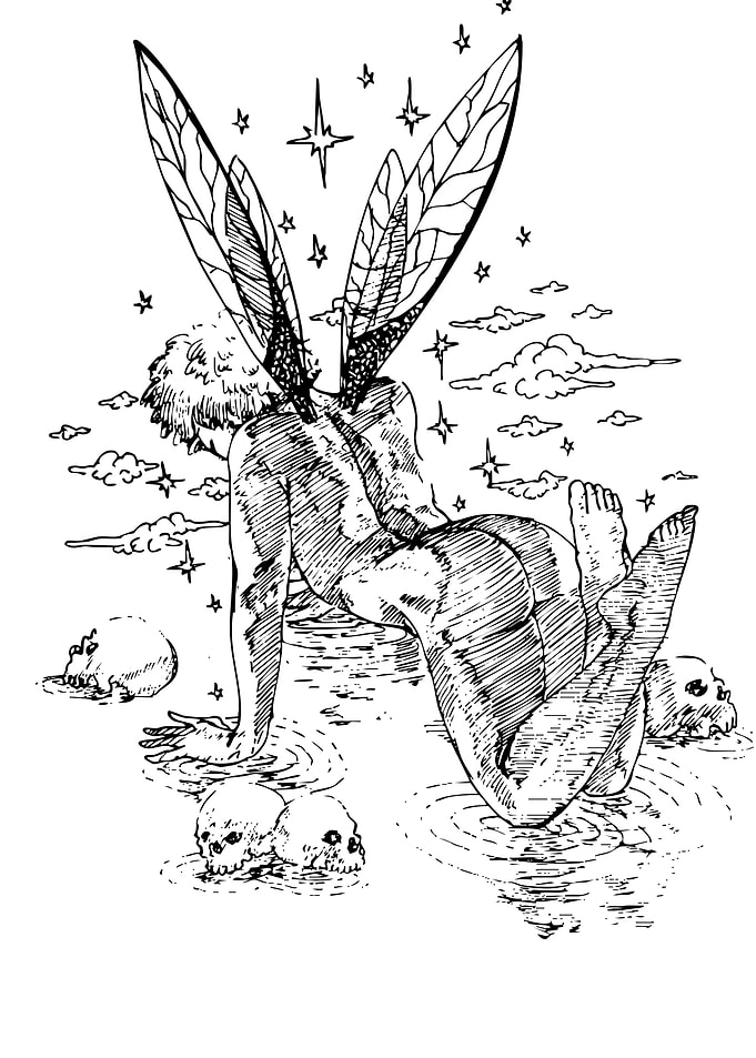 Fairy in a Skull-Filled Water