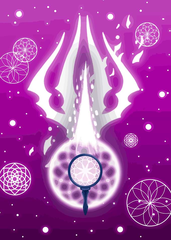 Abstract Purple and White Geometric Design