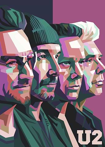 U2 Band Portrait Pop Art