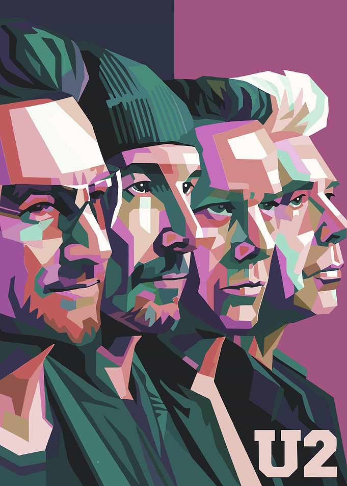 U2 Band Portrait Pop Art