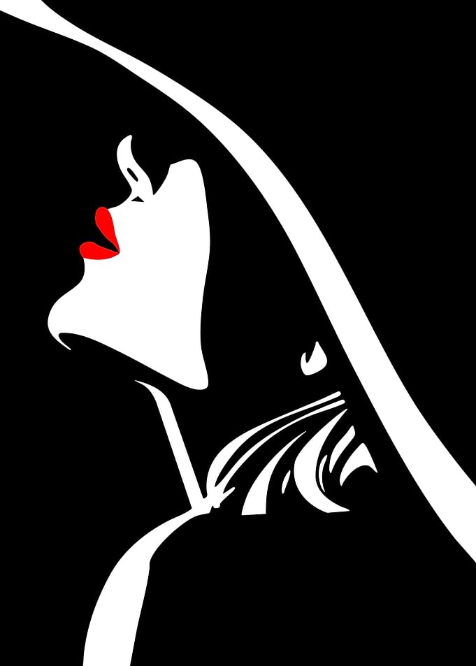 Elegant Woman in Hat Illustration