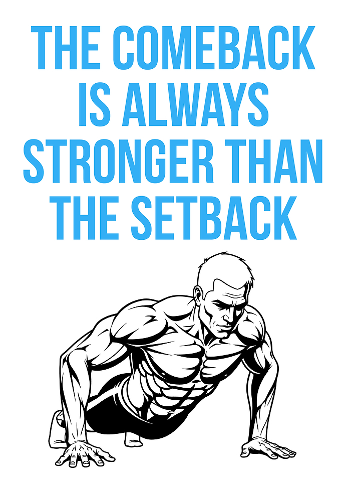 Motivational Fitness Comeback Push-up Illustration
