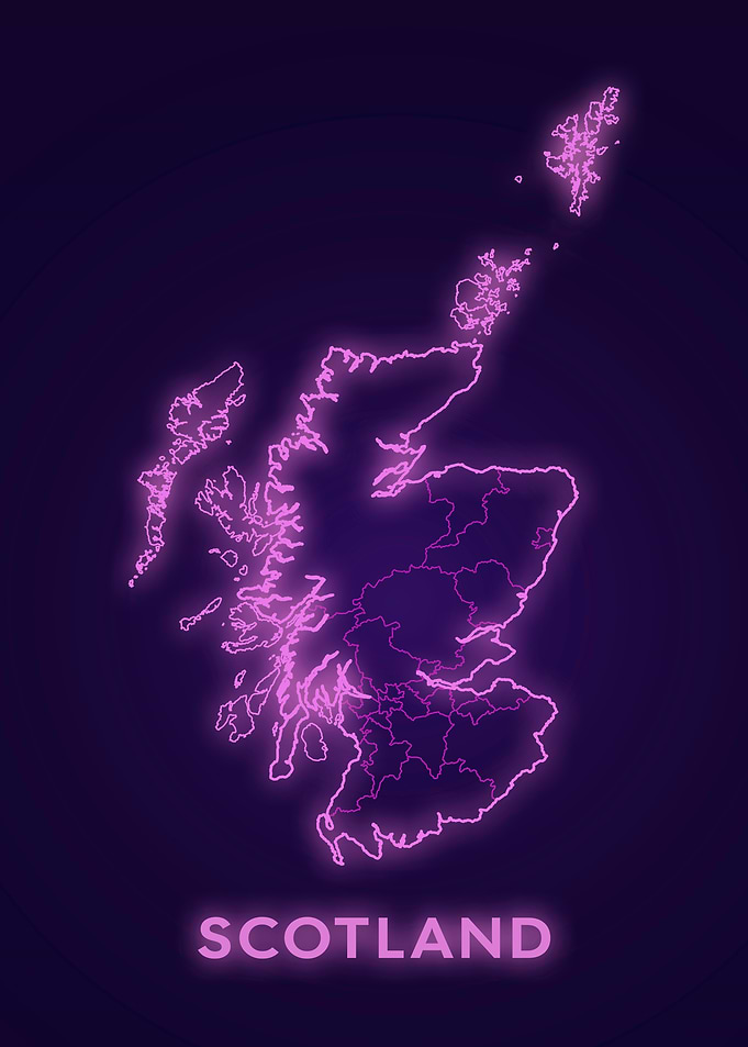 Neon Scotland Map