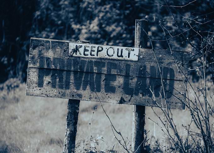 Keep Out Private Land Sign