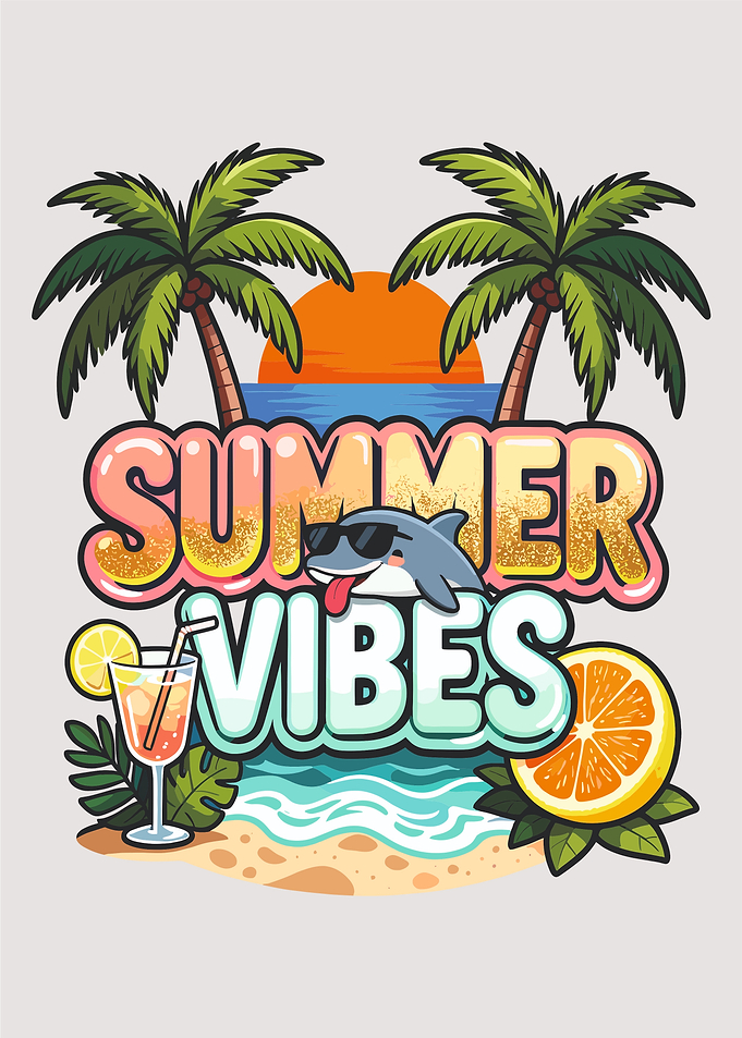 Summer Vibes Cartoon Illustration
