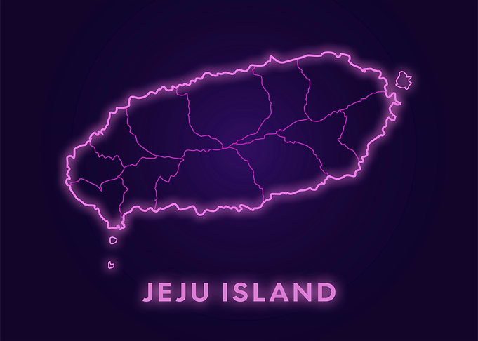 Jeju Island Neon Map
