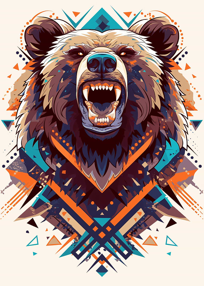 Geometric Bear Illustration