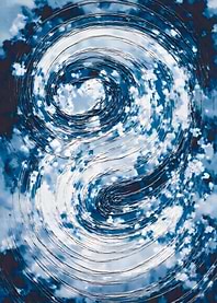 Blue and White Swirl Abstract