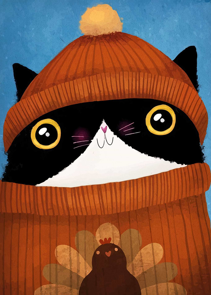 Cat in Thanksgiving Sweater