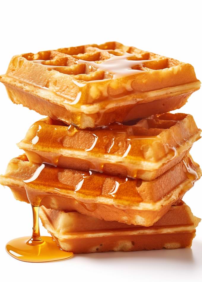 Stack of Waffles with Syrup