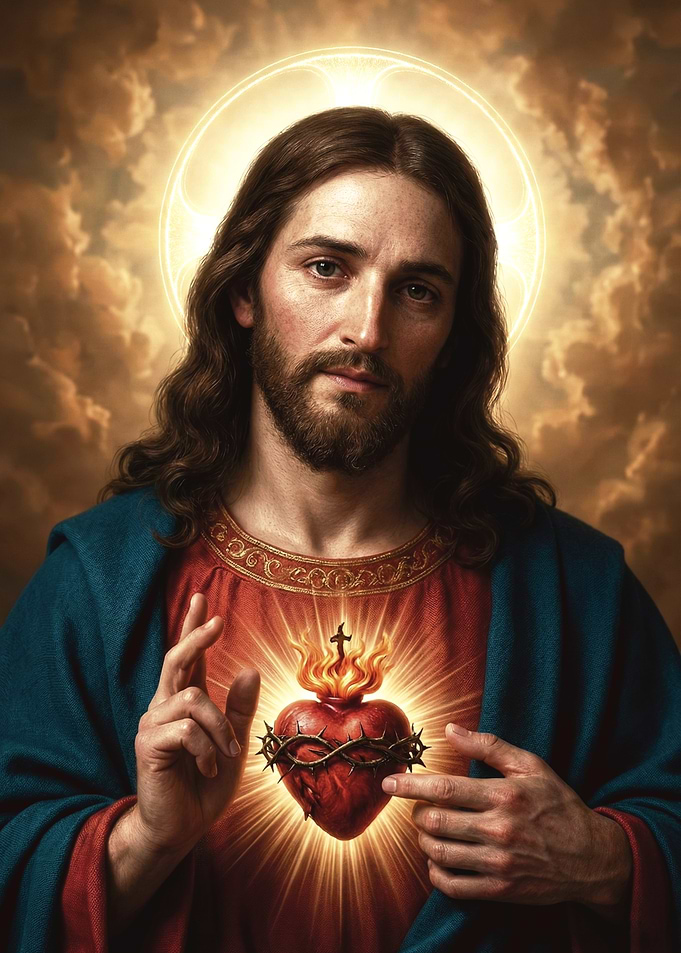 Jesus Christ with Sacred Heart Portrait