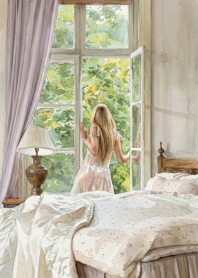 Beautiful Girl by the Window