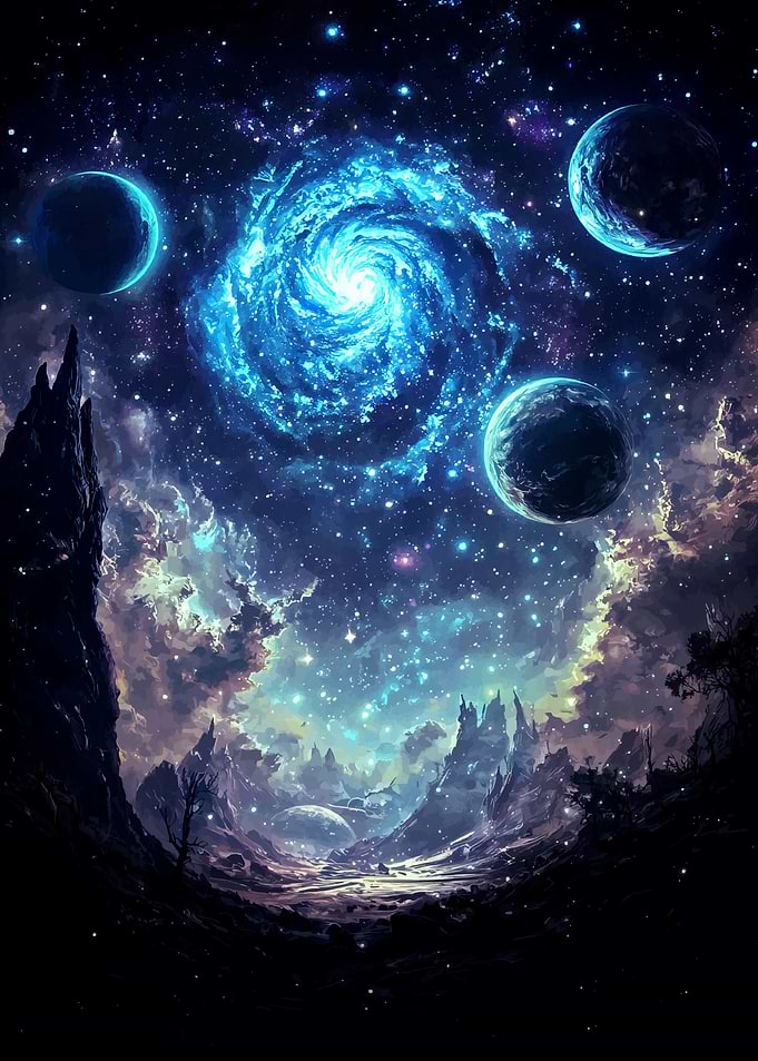Cosmic Landscape with Planets and Galaxy