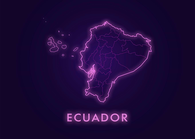 Ecuador Neon Map
