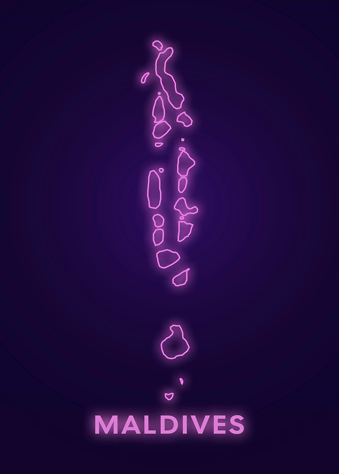 Maldives Neon Map