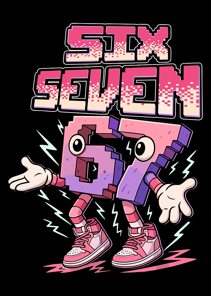 Six Seven Cartoon Character Illustration