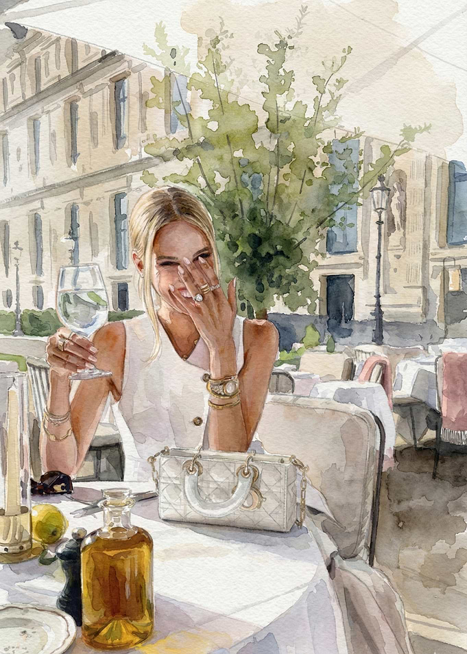 Woman at Outdoor Cafe
