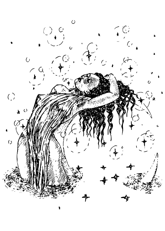 Celestial Woman in Ink