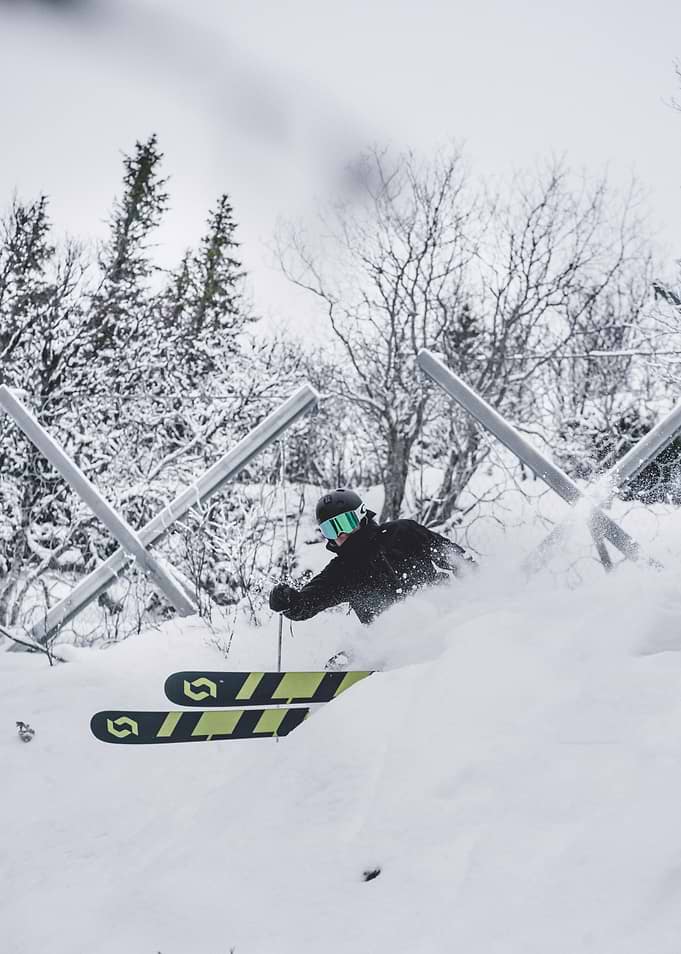 Skiing Adventure in Deep Snow