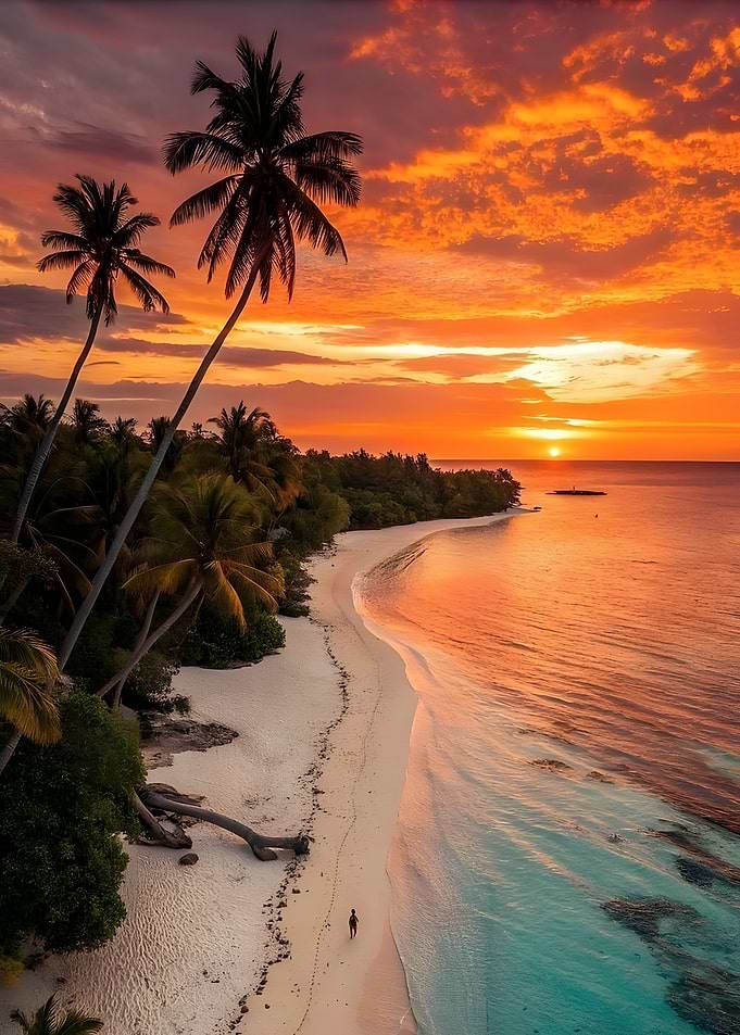 Tropical Beach Sunset Paradise