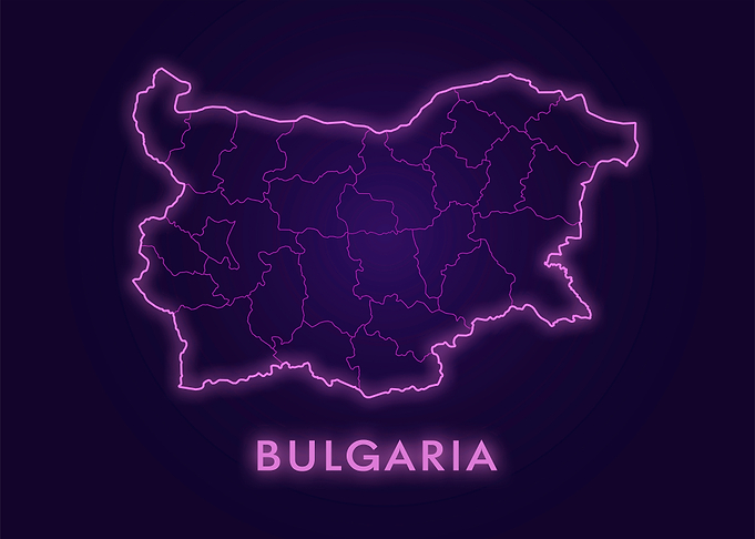 Bulgaria Neon Map