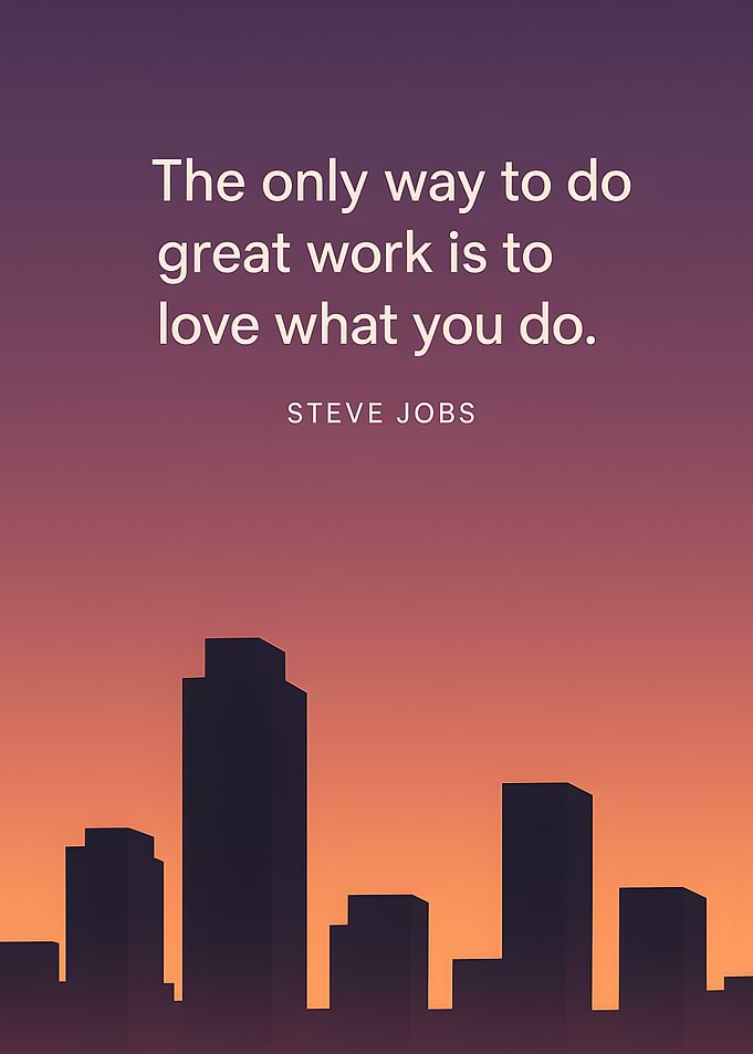 Inspirational Quote with Cityscape Silhouette