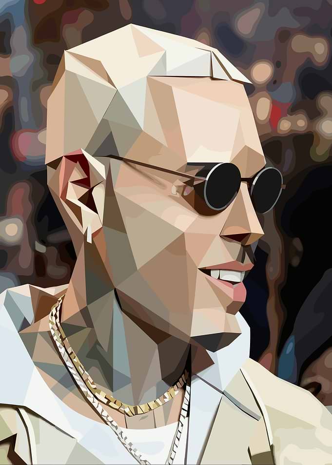 Chris Brown Polygonal Portrait