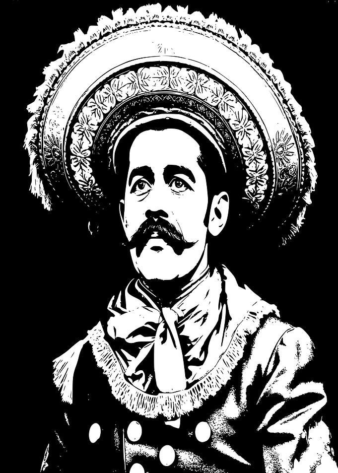 Emiliano Zapata Stencil Portrait