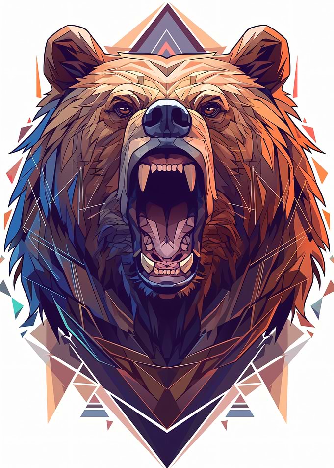 Geometric Bear Roar