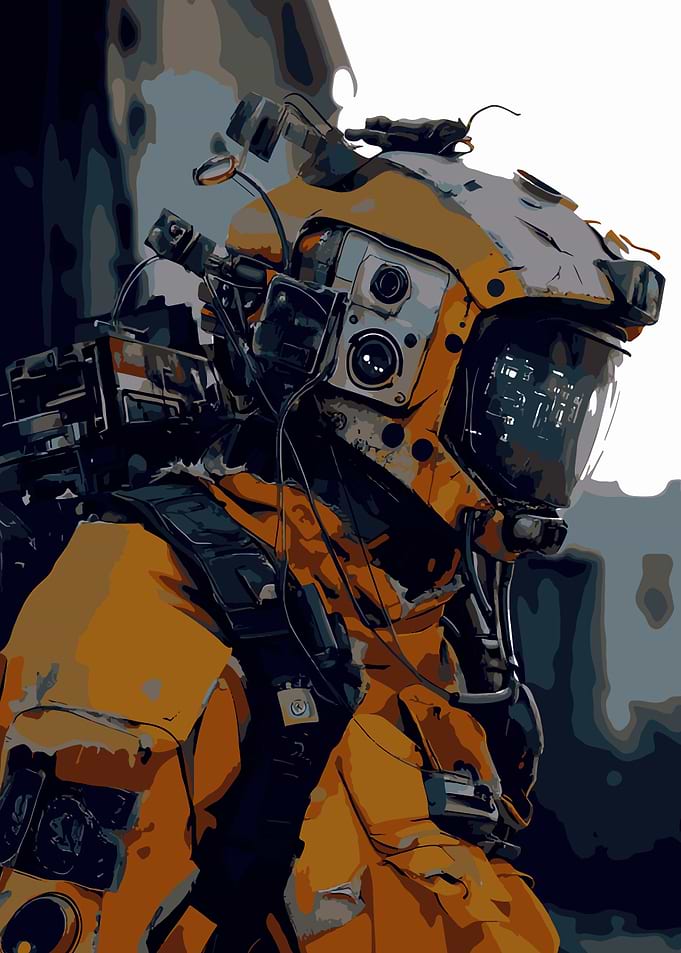 Futuristic Astronaut in Detailed Suit