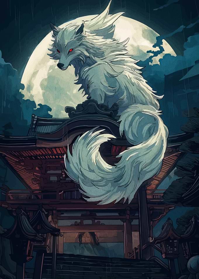 Guardian Wolf at Temple Gate