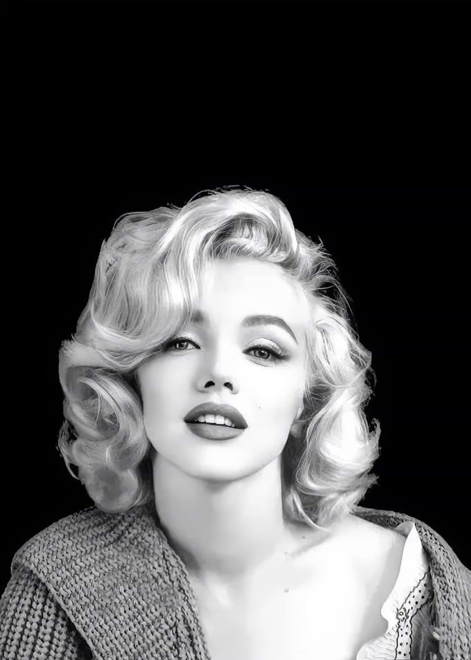 Marilyn Monroe Portrait in Black and White