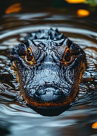 Alligator in Water Close-Up